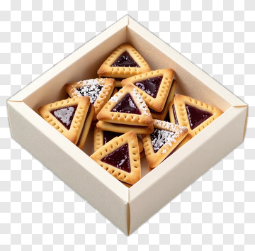 Triangle Jam Cookies With Powdered Sugar PNG