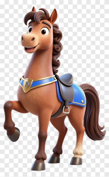 Happy Cartoon Horse Character PNG