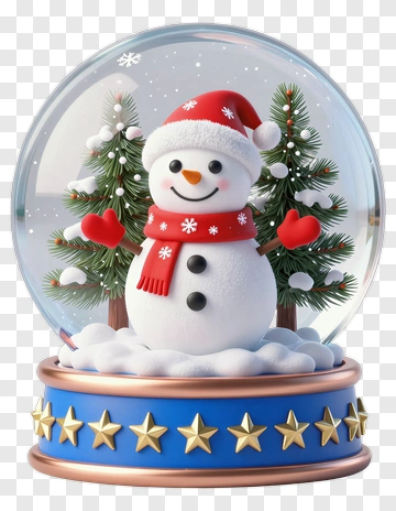Snowman In Snow Globe PNG