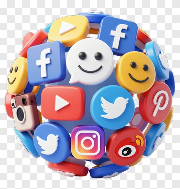Social Media Icons Sphere PNG
