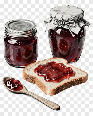 Jam Jar Toast And Spoon PNG
