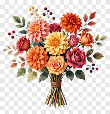 Autumn Flower Bouquet PNG