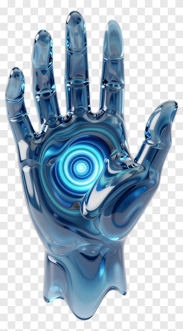 Futuristic Digital Hand With Glowing Core PNG