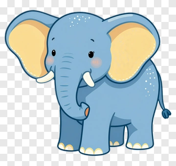 Cute Blue Elephant PNG