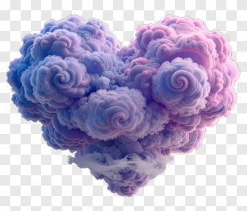 Heart-Shaped Cloud In Pastel Gradient PNG