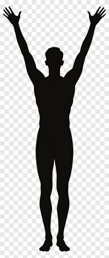 Silhouette Of A Person With Arms Raised PNG