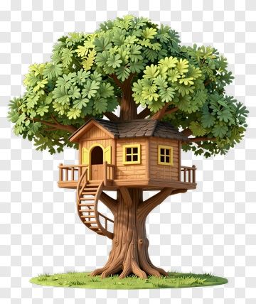 Cozy Tree House In Lush Greenery PNG