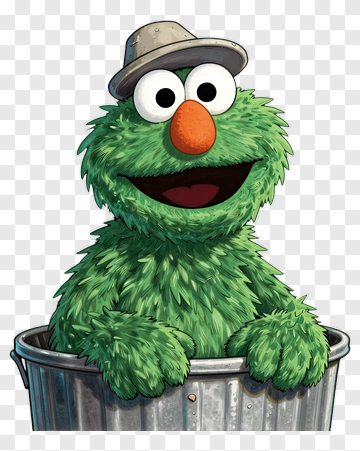 Elmo In A Bucket Wearing A Hat PNG