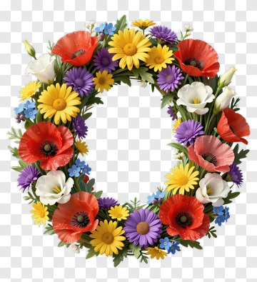 Colorful Flower Wreath PNG
