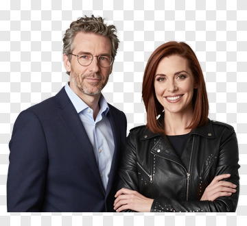 Man And Woman In Professional Attire PNG