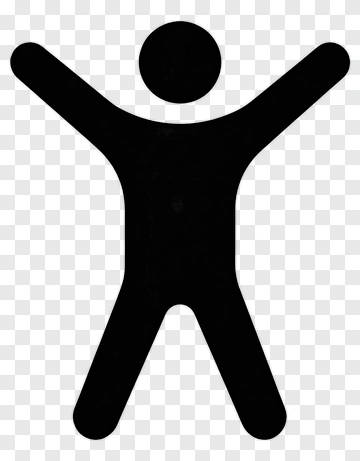 Black Silhouette Of A Person With Arms Raised PNG