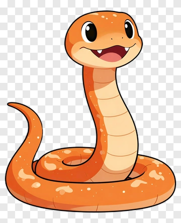 Orange Cartoon Snake PNG