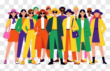 Diverse Group Of Fashionable People PNG