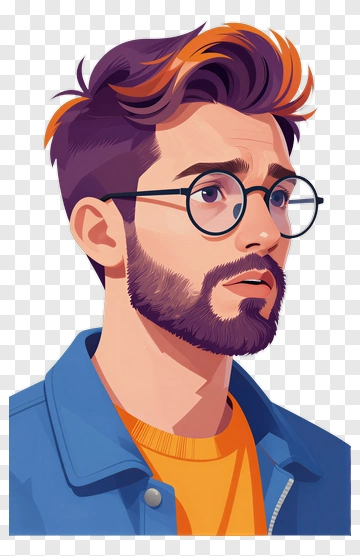 Man With Glasses And Styled Hair PNG