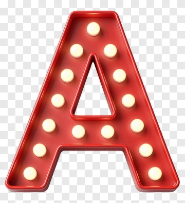 Red Letter A With Light Bulbs PNG