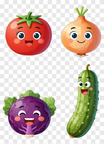 Happy Vegetables PNG