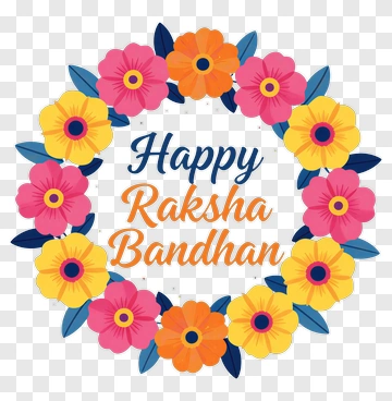 Happy Raksha Bandhan Flower Wreath PNG
