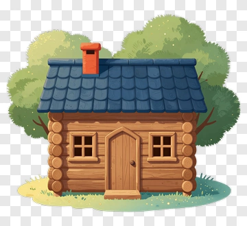 Cozy Log Cabin In Forest PNG