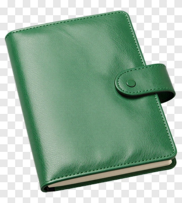 Green Leather Notebook With Strap PNG