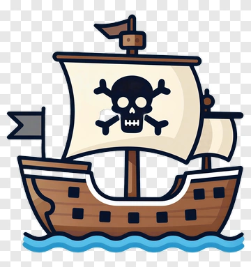 Pirate Ship With Skull And Crossbones PNG
