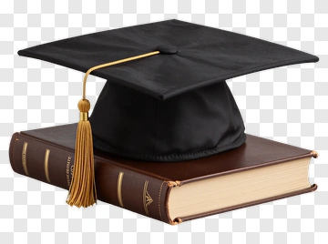 Graduation Cap On Book PNG