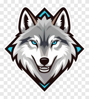 Wolf Logo With Blue Eyes PNG