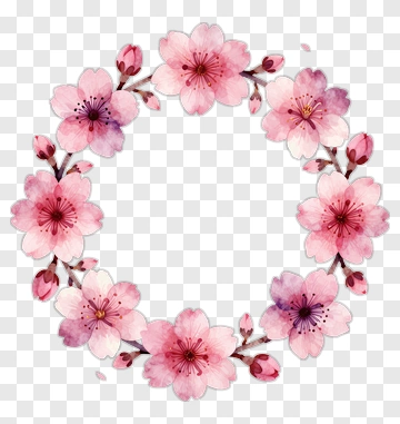 Cherry Blossom Wreath PNG