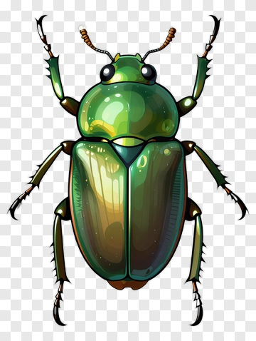 Green Beetle Illustration PNG