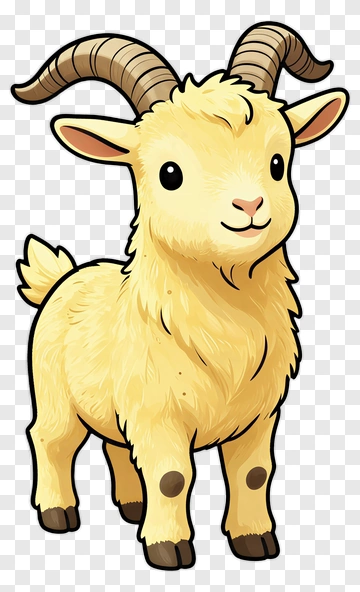 Cute Yellow Goat PNG