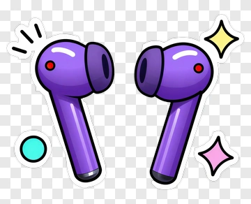 Purple Earbuds With Sparkles PNG