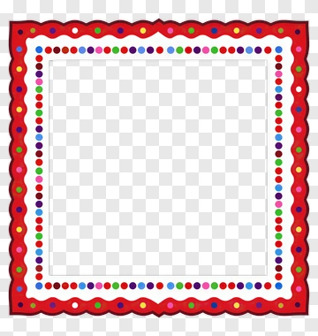 Decorative Frame With Colorful Dots PNG