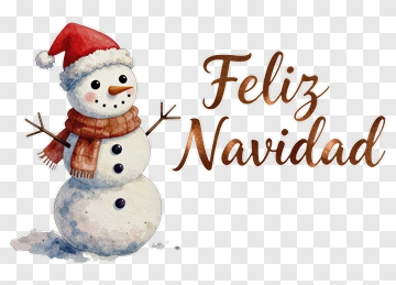 Snowman With Christmas Greeting PNG