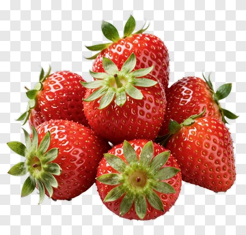 Fresh Strawberries With Green Leaves PNG