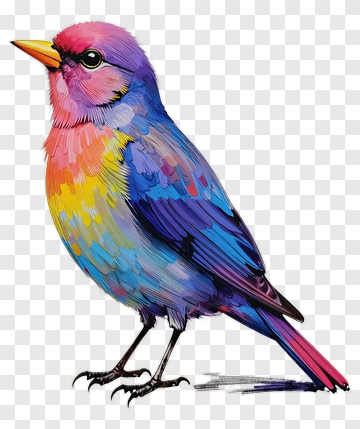 Colorful Bird Illustration PNG