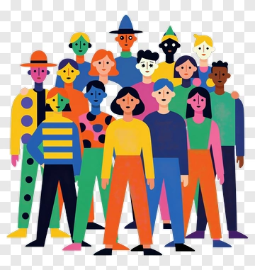 Diverse Group Of People Standing Together PNG