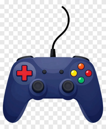 Blue Game Controller With Colorful Buttons PNG