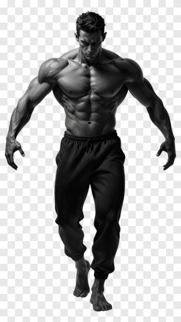 Muscular Man In Sweatpants PNG