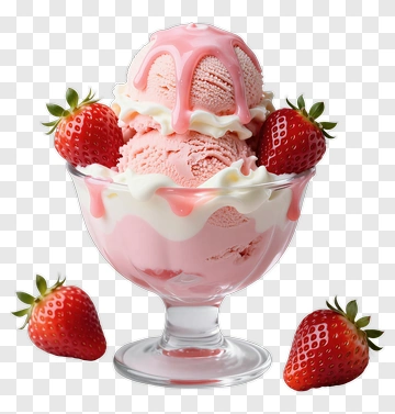 Strawberry Ice Cream Sundae PNG