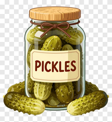 Jar Of Pickles With Wooden Lid PNG