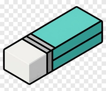 Cyan And White Eraser PNG