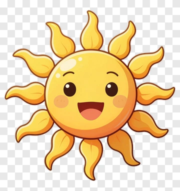 Happy Sun Character PNG