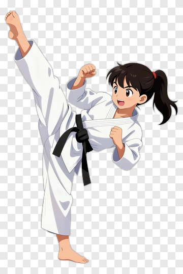Girl Doing Karate Kick PNG