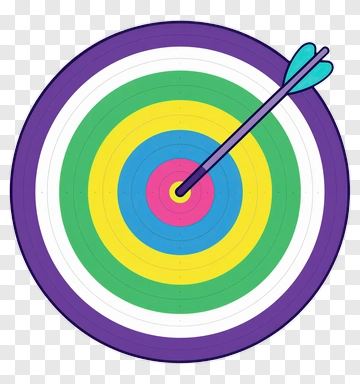 Colorful Target With Arrow PNG