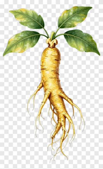 Ginseng Plant Illustration PNG