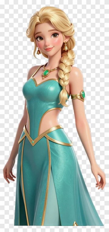 Elsa In Royal Blue Dress PNG