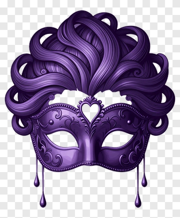 Ornate Purple Masquerade Mask PNG