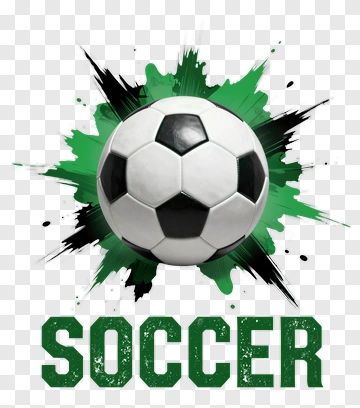 Soccer Ball With Green Splatter PNG