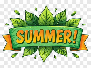 Summer Leaf Banner PNG