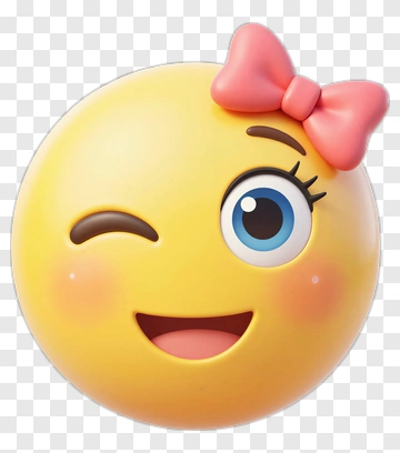 Yellow Girl Emoji Winking PNG