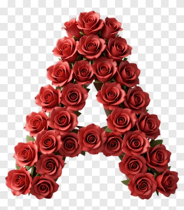Red Roses Forming Letter A PNG